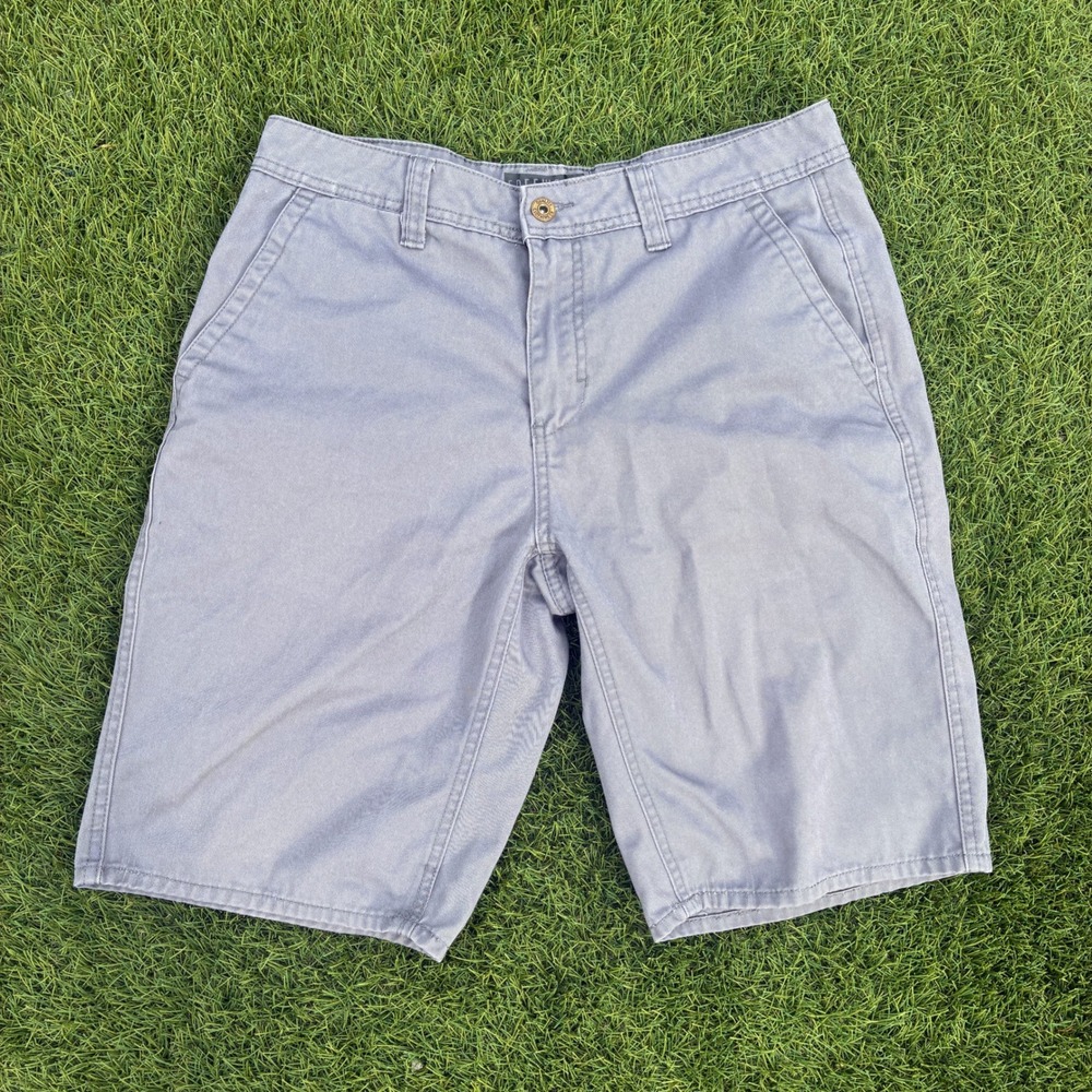 Freeworld Mens Light Grey Chino Shorts Size 33x11 Casual Twill Flat Front Summer